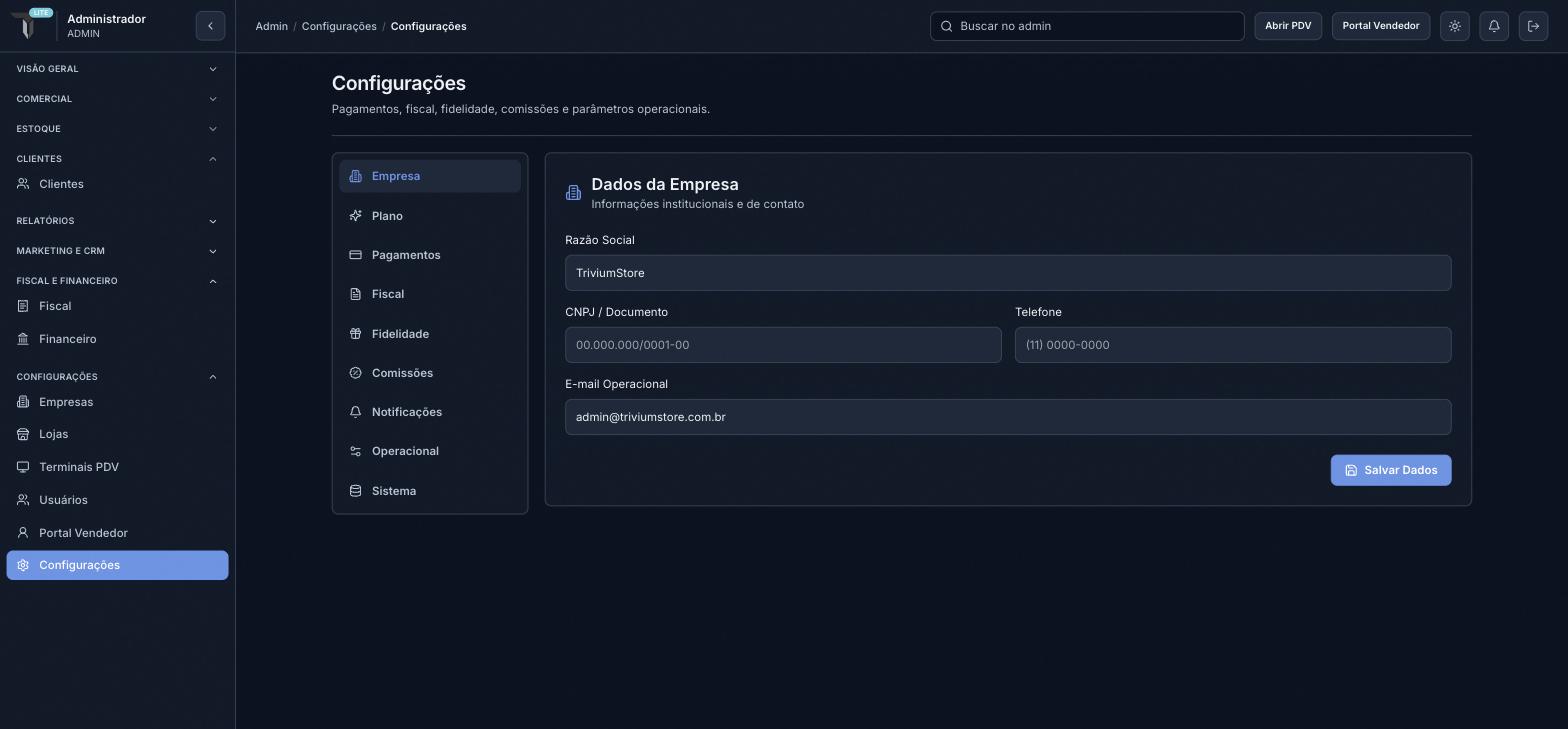 Tela de Configurações