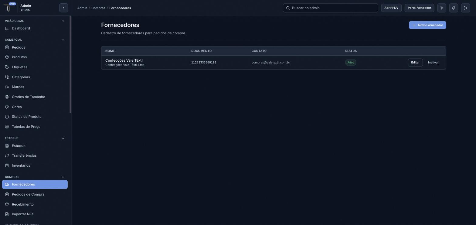 Lista de Fornecedores