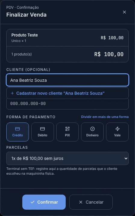 Busca de cliente com a opção de cadastrar um cliente novo